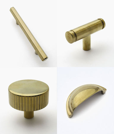 The Unlacquered Polished Brass Suite - Cabinet & Joinery Hardware