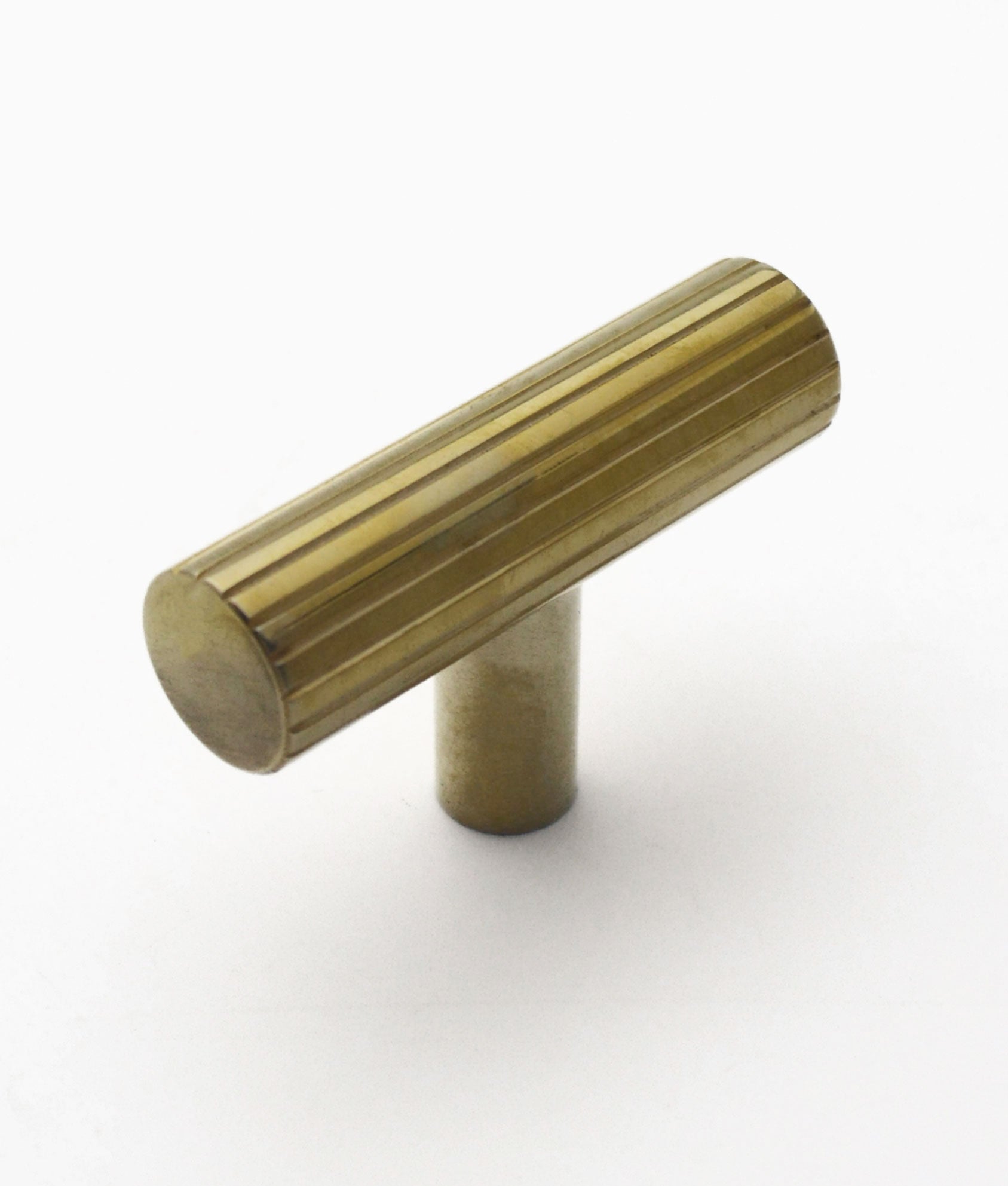 Unlacquered Polished Brass Dalcross Linear T-Bar Cabinet Handle