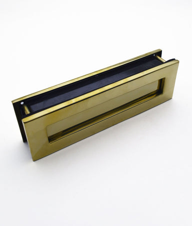 Unlacquered Polished Brass Armstrong Back to Back Fix Letter Plate & Inner Flap