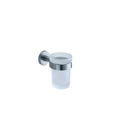 Inox Glass Tumbler & Holder (Frosted)