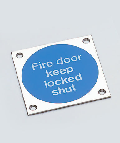 Screen Printed Fire Door Keep Locked Shut Sign