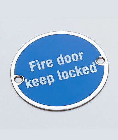 Screen Printed Fire Door Keep Locked Sign