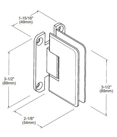 Wall to Glass Shower Hinge