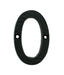Black Wrought Iron Numeral 0, Front Fix