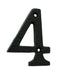 Black Wrought Iron Numeral 4, Front Fix