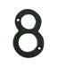 Black Wrought Iron Numeral 8, Front Fix