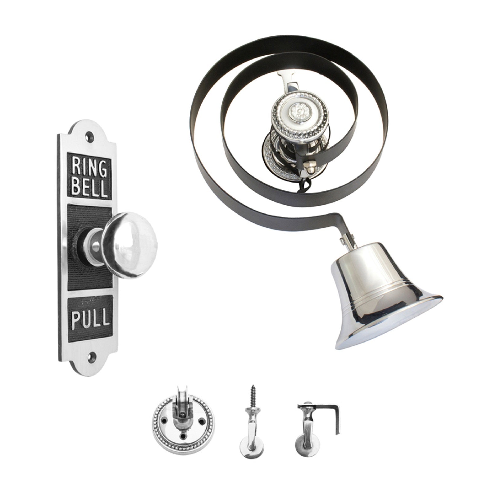 Butler's Bell c/w Pulleys & Rectangular Bell Pull