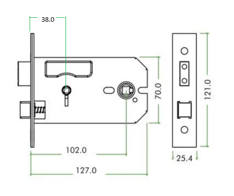 Horizontal Bathroom Lock