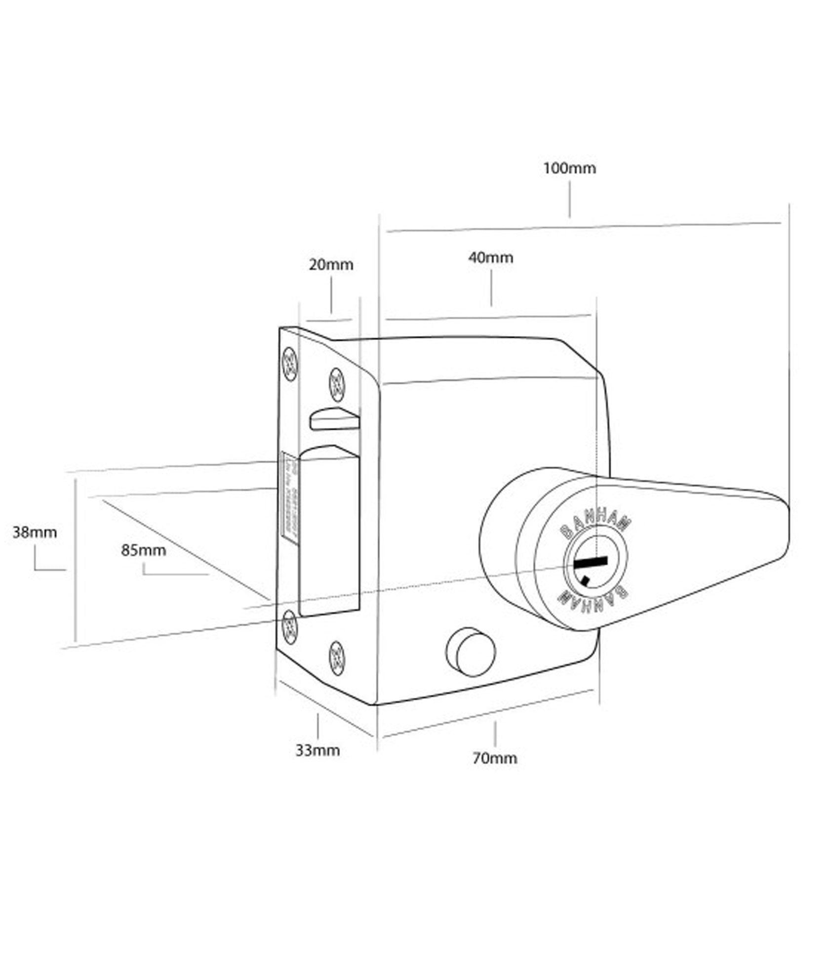 BS3621 High Security Automatic Rim Cylinder Deadlatch