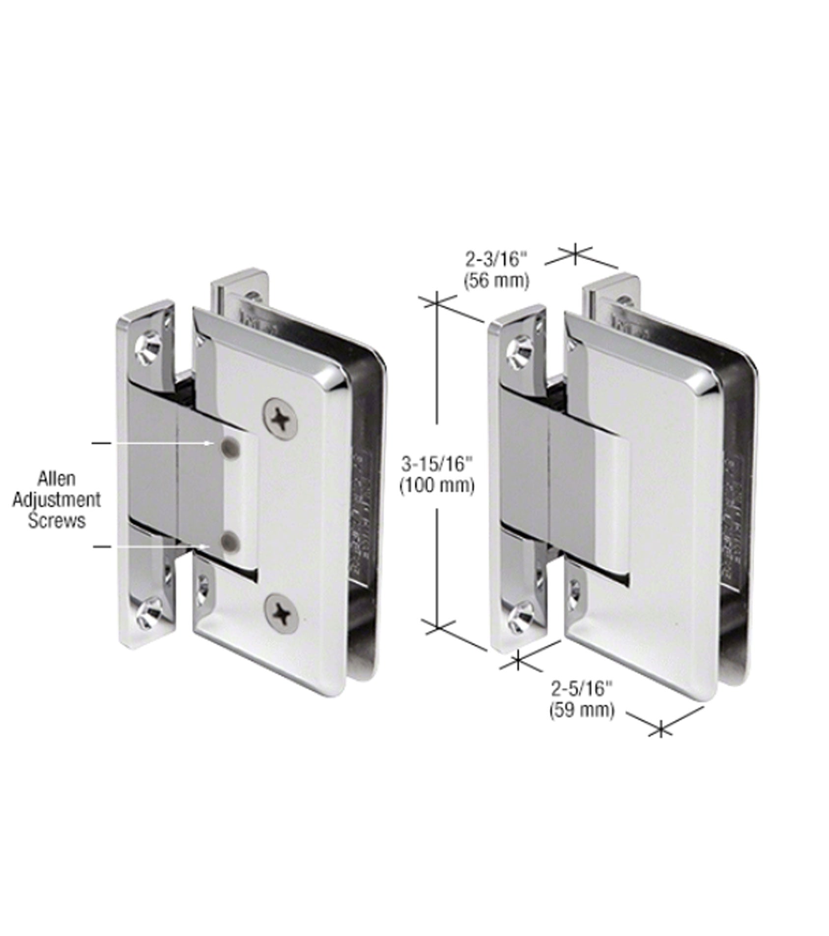 Wall to Glass Adjustable Shower  Hinge to suit 10-12mm Glass