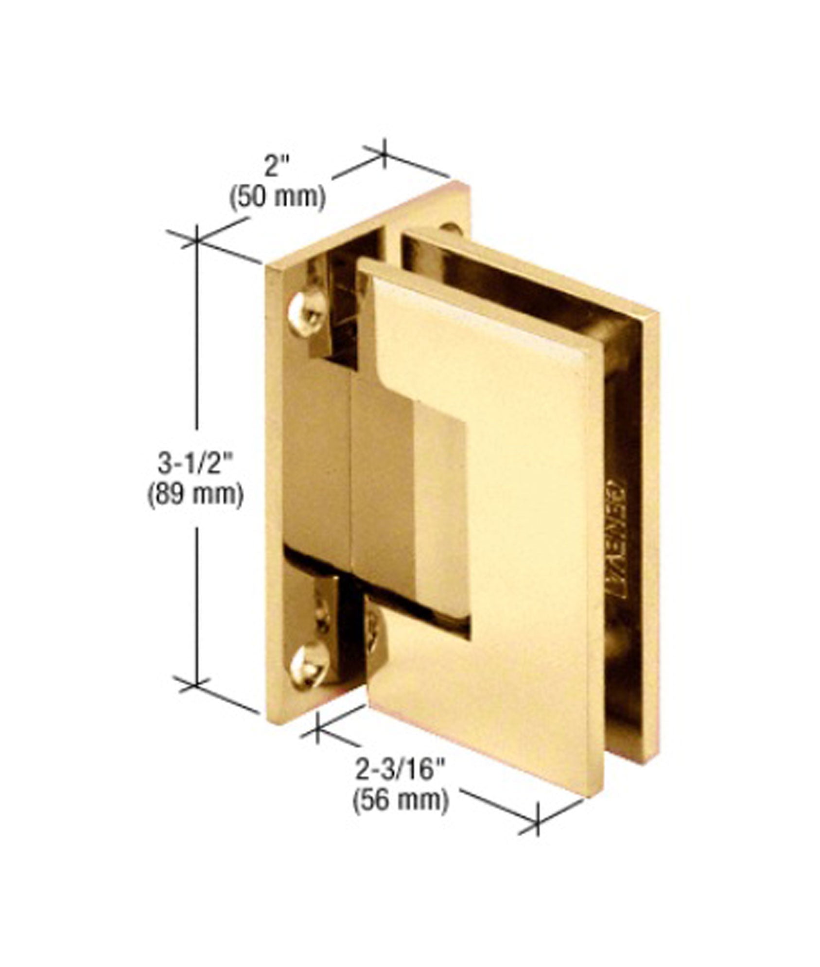 Square Edge Wall to Glass Shower Hinge to suit 10-12mm Glass
