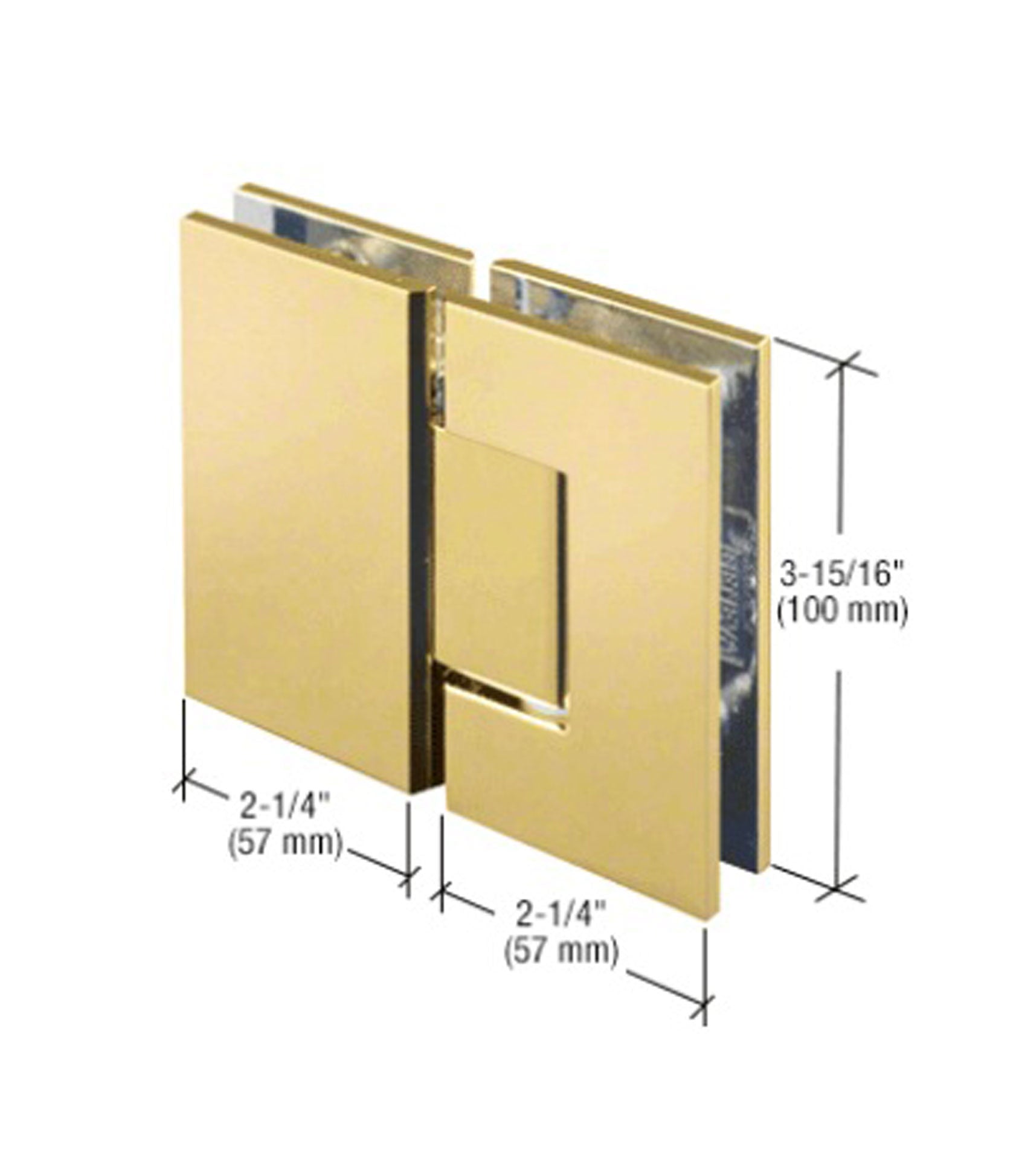 Square Edge 180 Degree Glass to Glass Shower Hinge to suit 10-12mm Glass