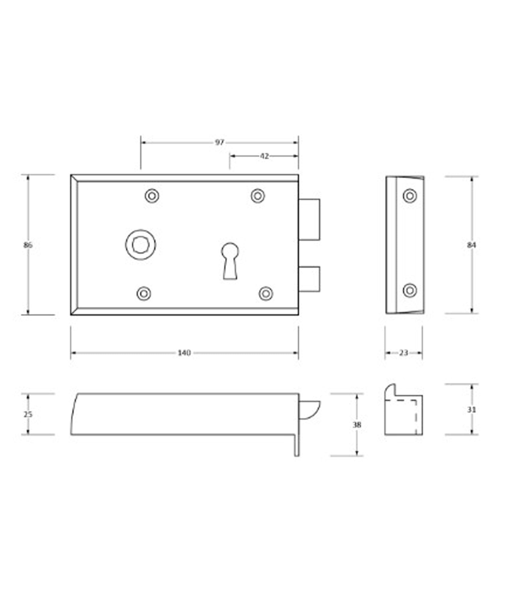 Box Rim Lock