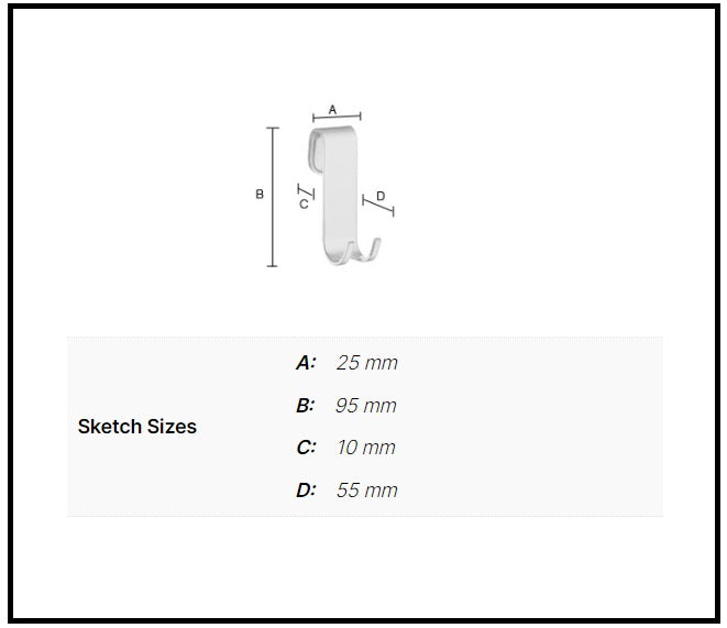 Twin Hook for Glass Panel