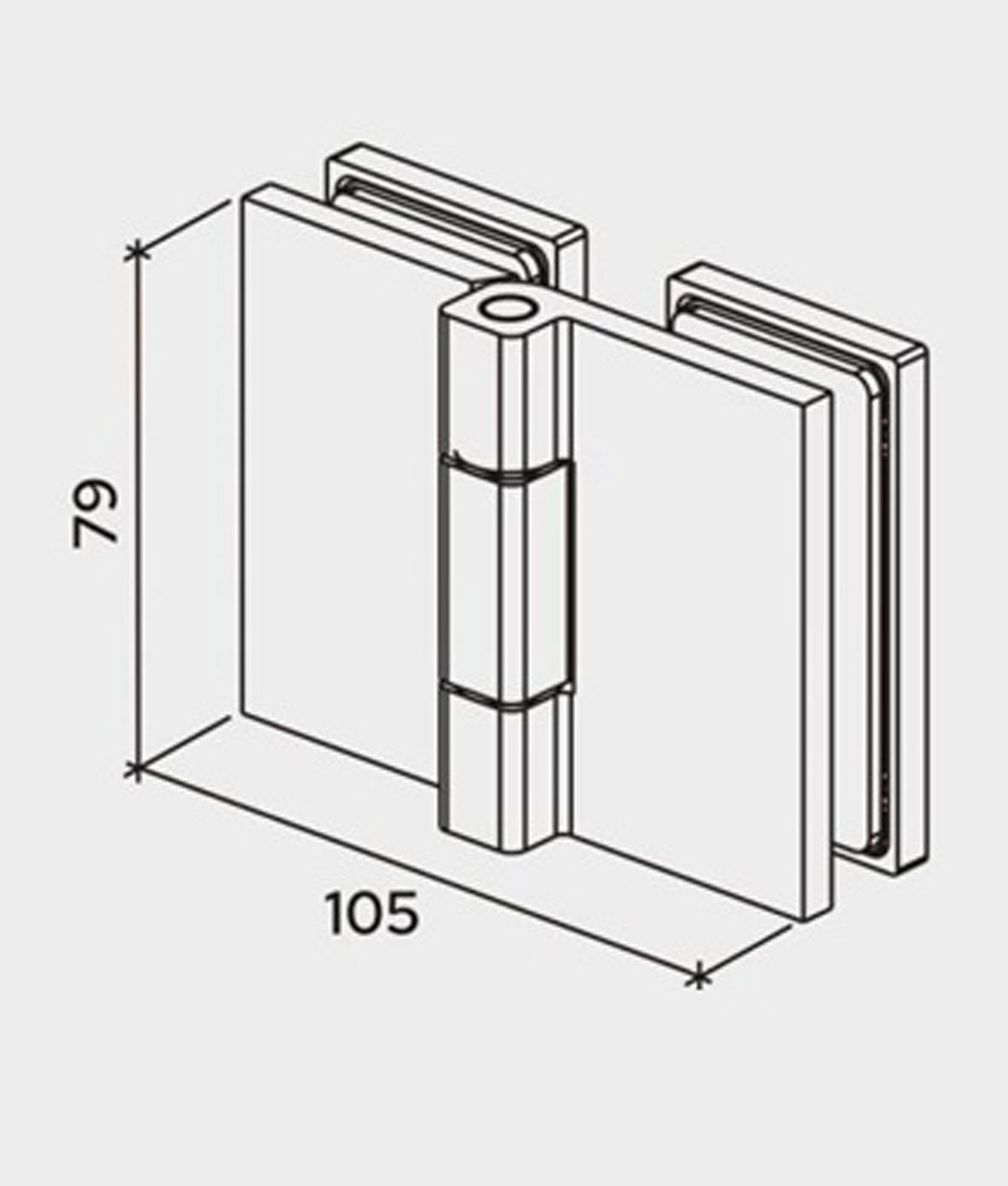 Bi-Fold 180 Degree Glass to Glass Shower Hinge