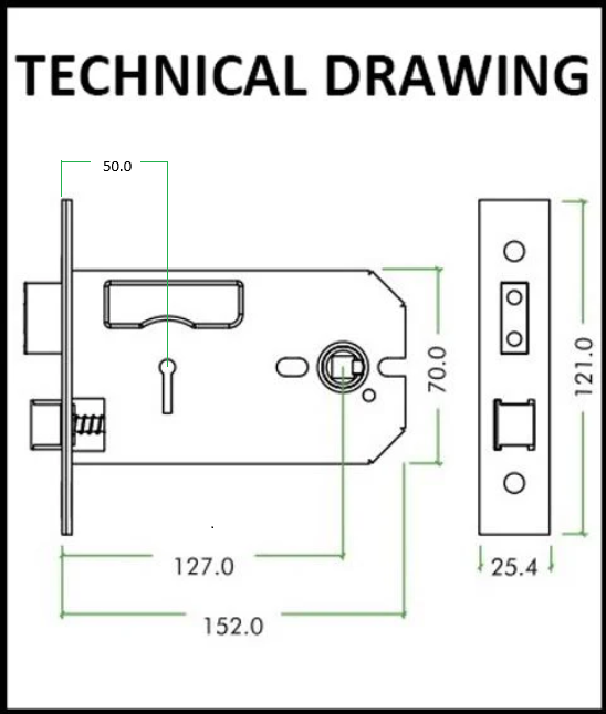 3 Lever Horizontal Lock