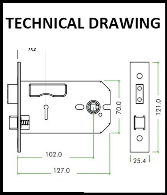 3 Lever Horizontal Lock