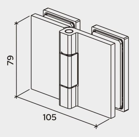 Bi-Fold 180 Degree Glass to Glass Shower Hinge