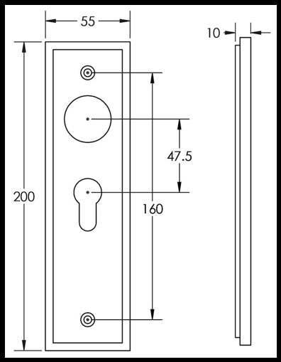 Bjorn Foster Euro Profile Lever on Stepped Plate