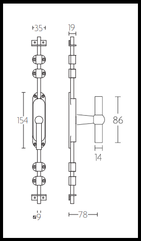 Belsize Espagnolette Bolt