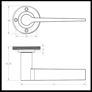 Bjorn Pinched Lever on Plain Rose