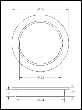 Bjorn Plain Circular Pocket Door Pull