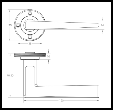 Bjorn Spike Lever On Reeded Rose