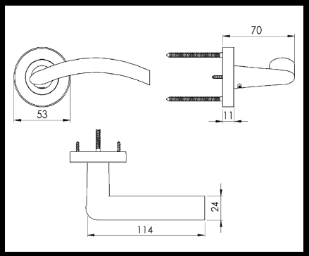 Cadiz Curve Lever On Rose