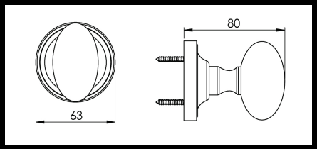 Cadiz Oval Mortice Knob (concealed)