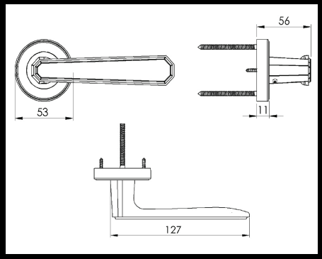 Cadiz Stepped Lever On Rose