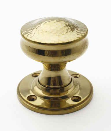 Unlacquered Polished Brass Hammered Mortice Knob