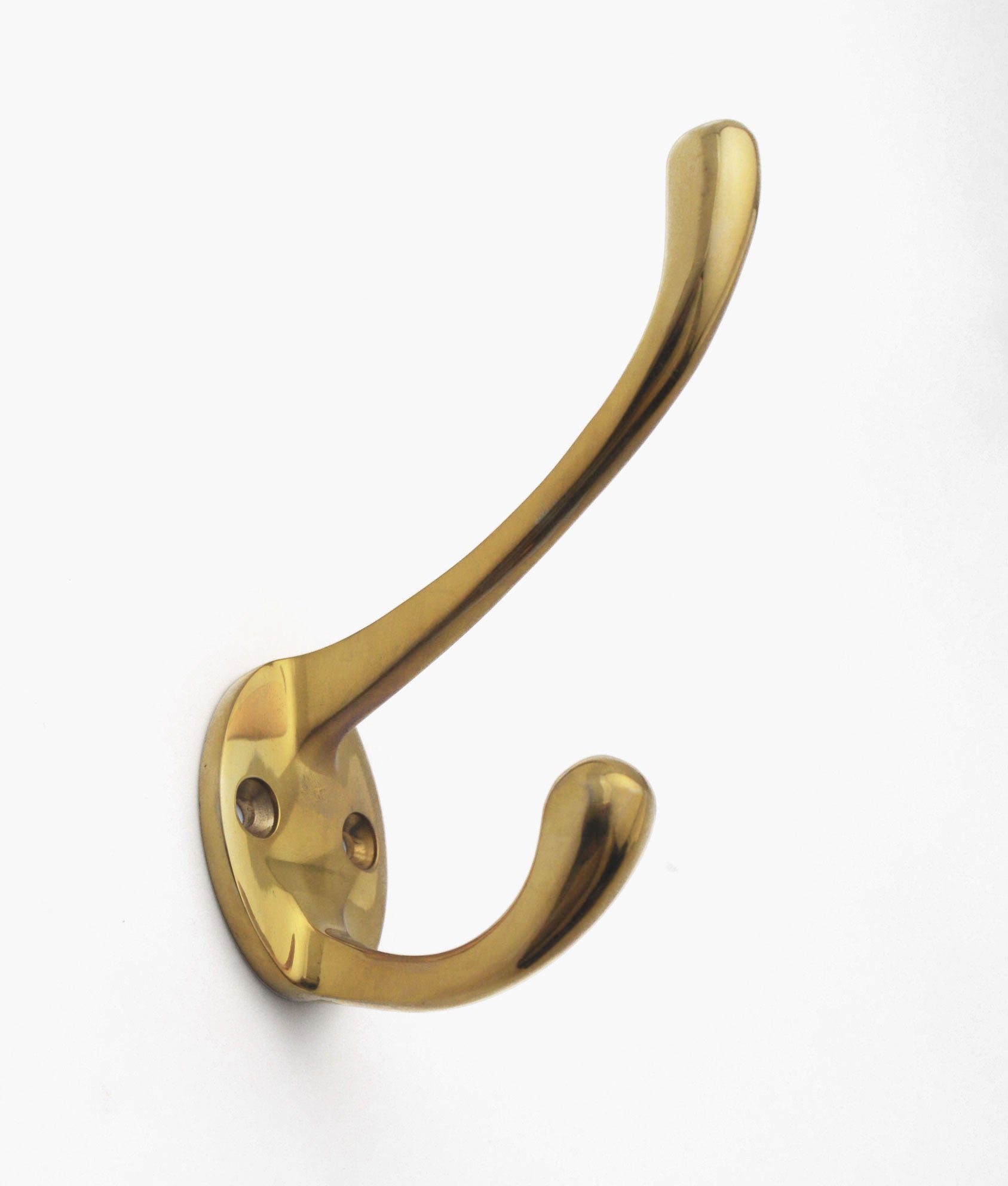 Unlacquered Polished Brass Plain Hat & Coat Hook