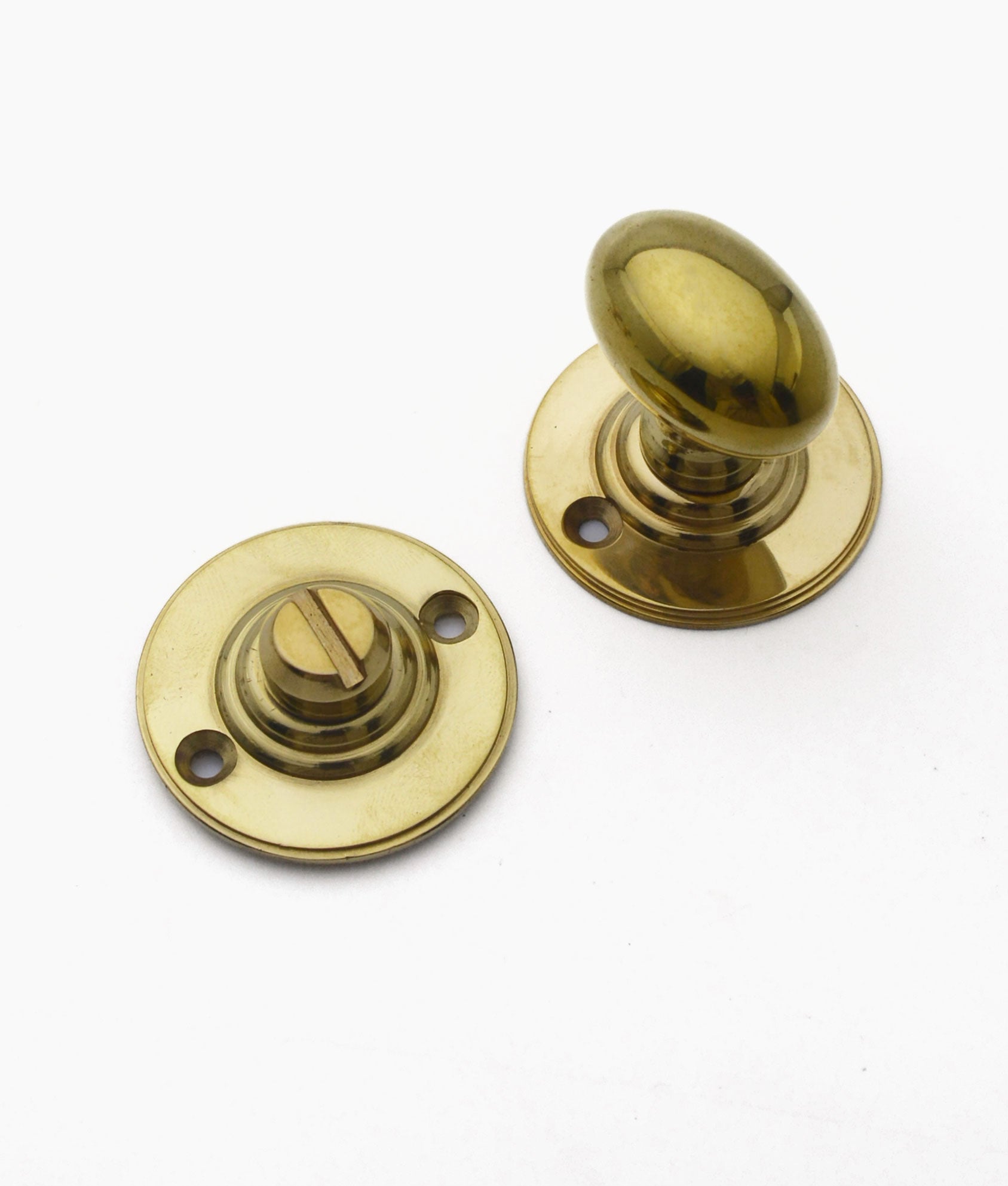 Unlacquered Polished Brass Reeded Privacy Snib & Release
