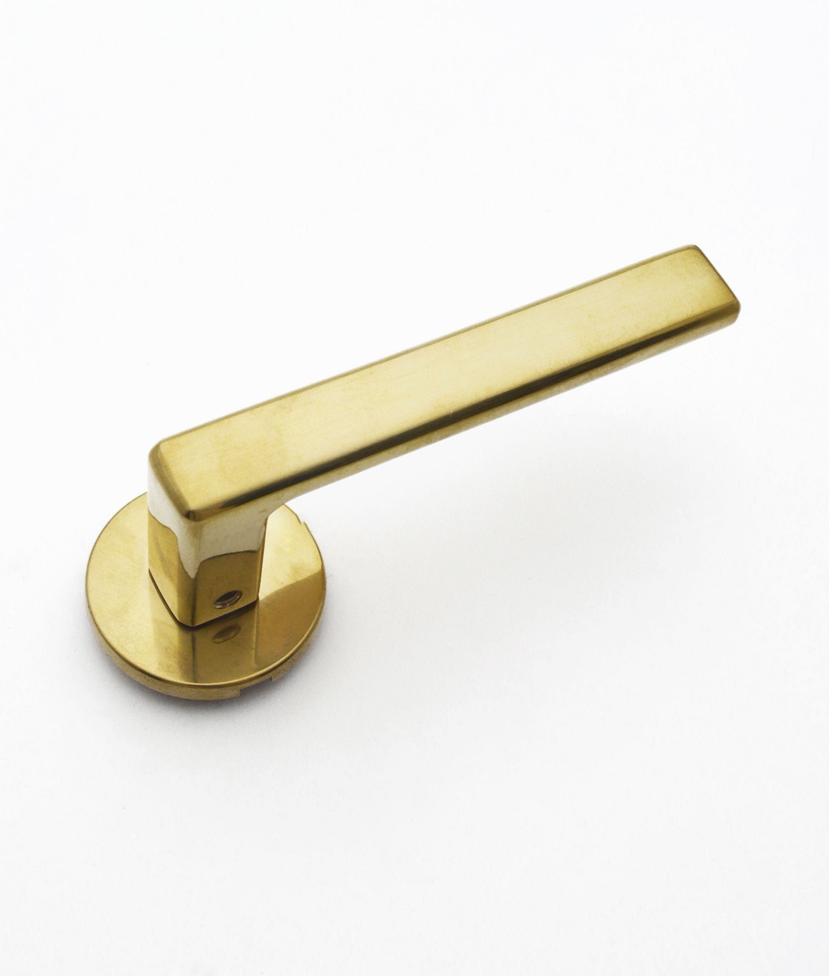 Unlacquered Polished Brass Caymus Lever on 5mm Rose