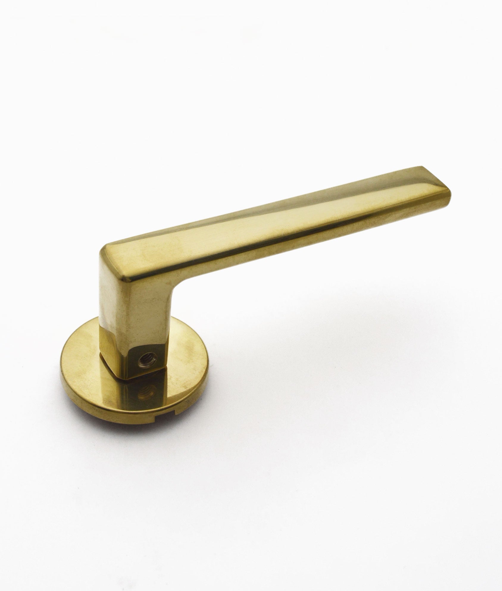 Unlacquered Polished Brass Caymus Lever on 5mm Rose