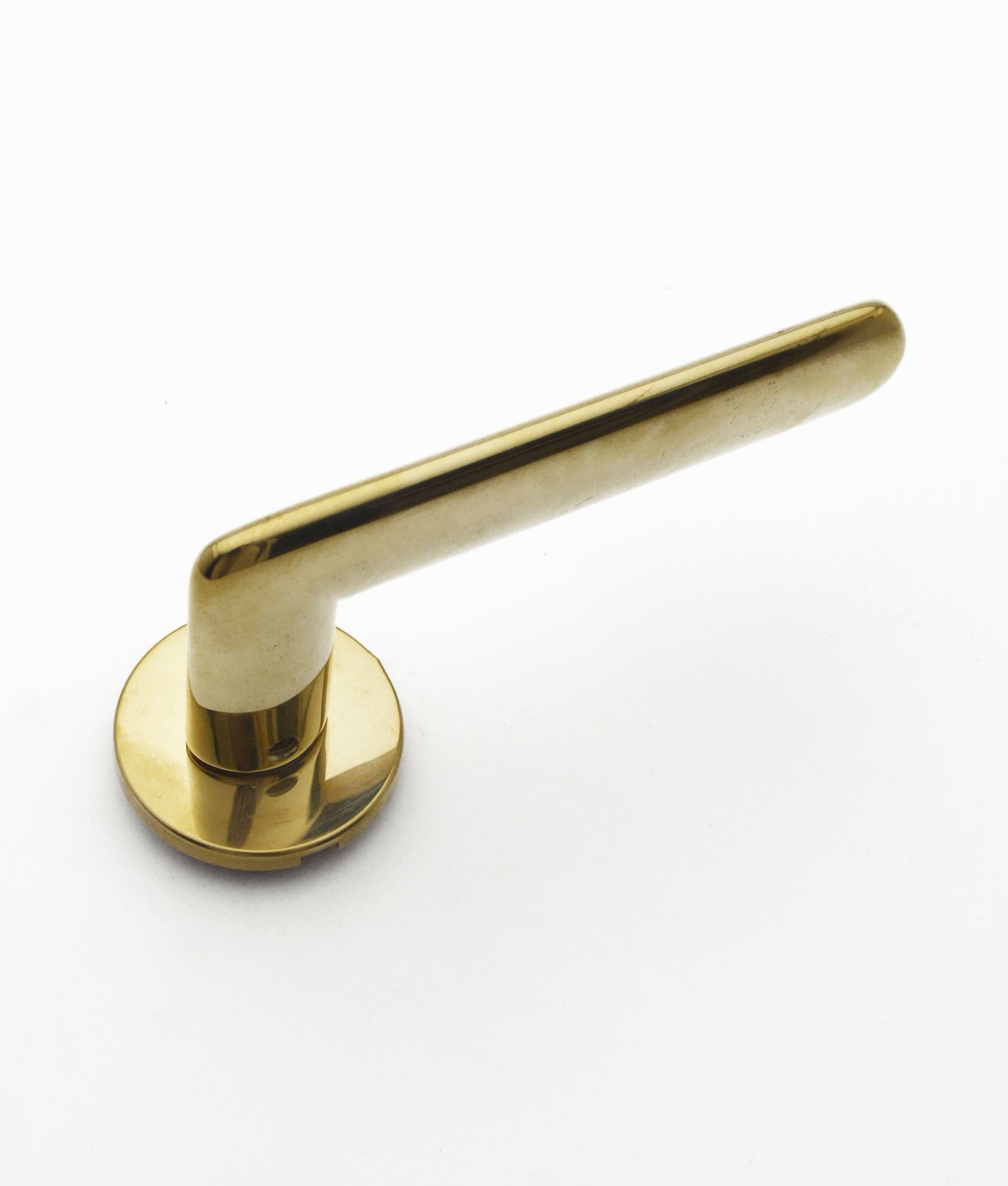 Unlacquered Polished Brass Hathor Lever on Rose