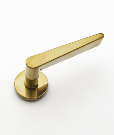 Unlacquered Polished Brass Icarus Lever on Rose