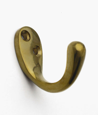 Unlacquered Polished Brass Clancey Single Robe Hook