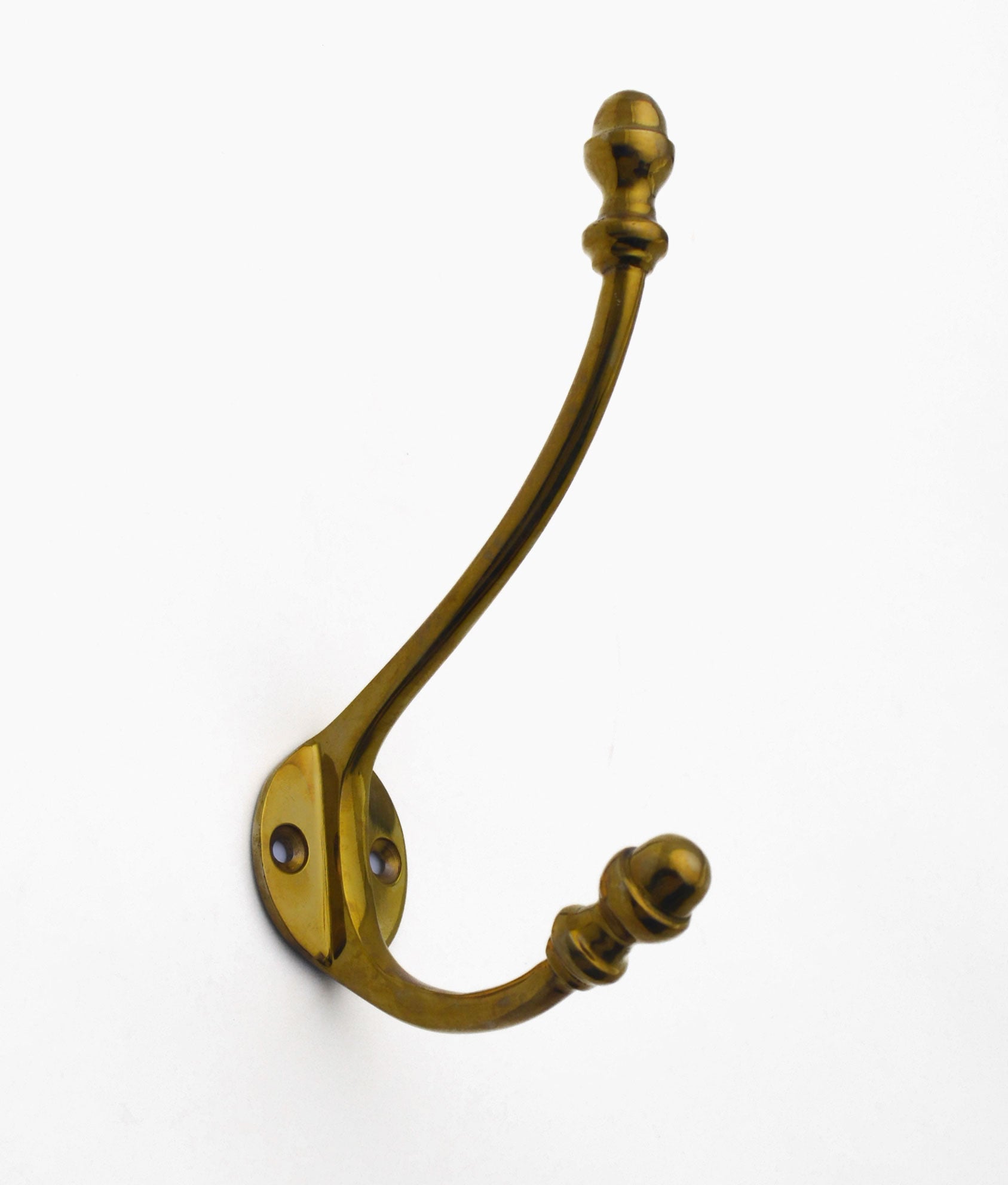 Unlacquered Polished Brass Knobbled Hat & Coat Hook