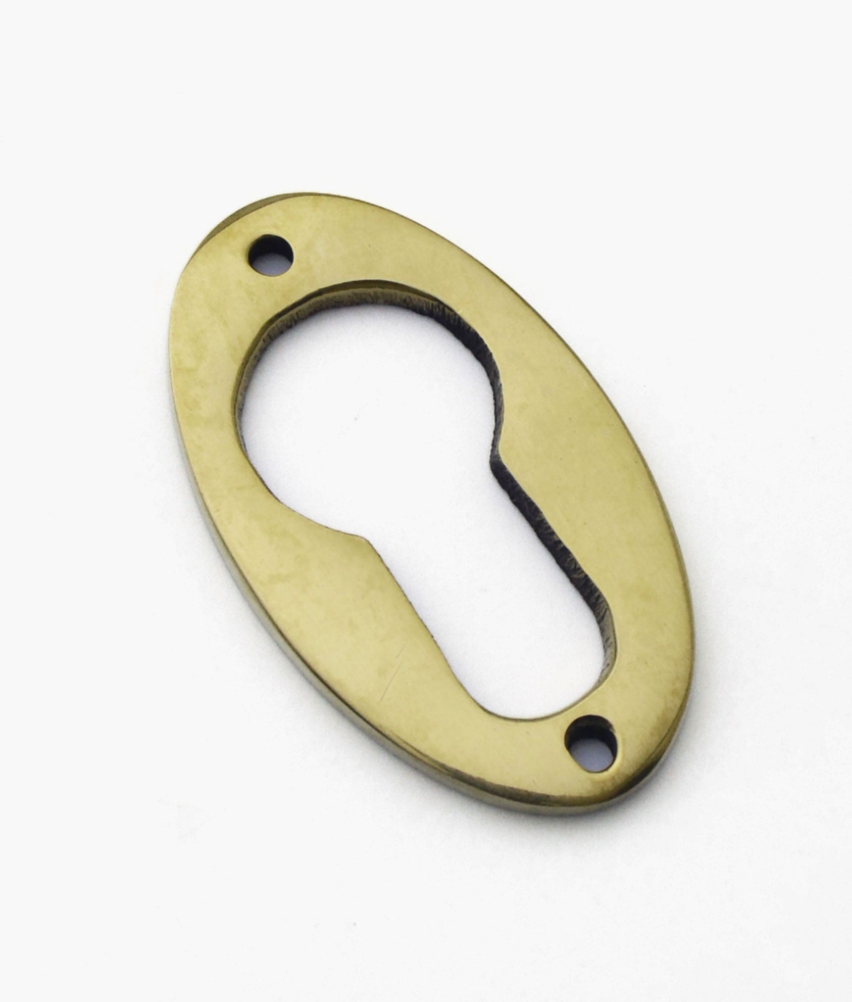 Unlacquered Polished Brass Lamont Oval Open Euro Escutcheon
