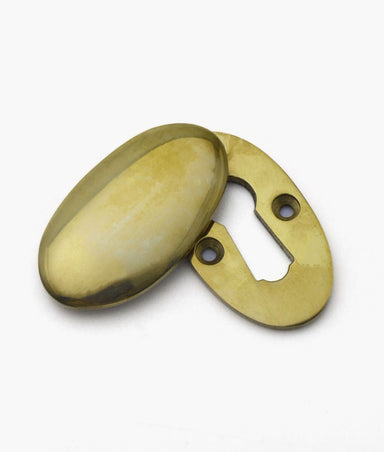 Unlacquered Polished Brass Lamont Oval Covered Escutcheon
