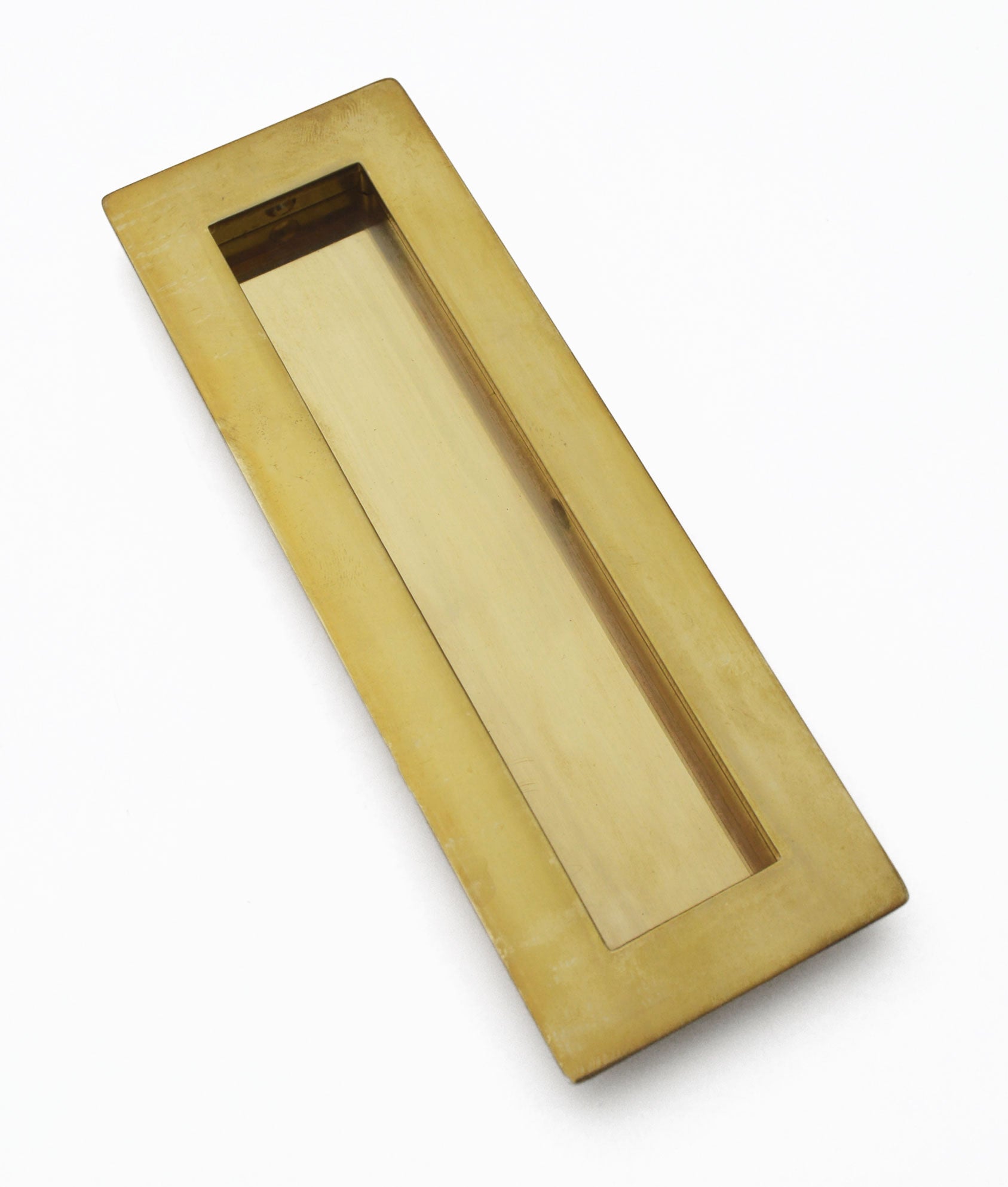 Unlacquered Polished Brass Bessemer Rectangular Flush Pull