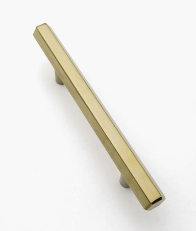 Unlacquered Polished Brass Sand Hexagonal Cabinet Pull Handle