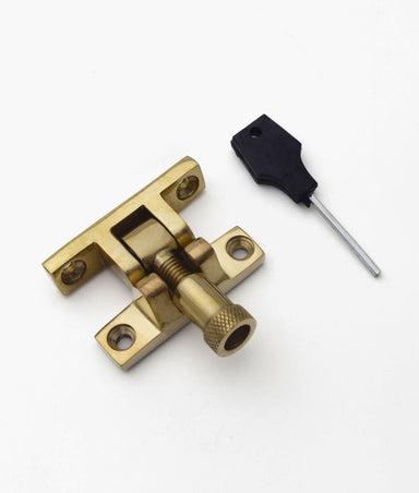 Unlacquered Polished Brass Knurled Brighton Fastener (Square)