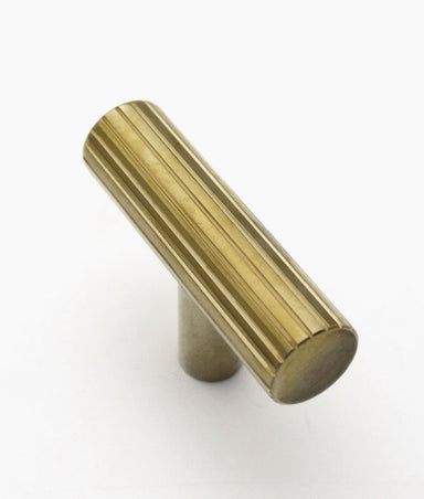 Unlacquered Polished Brass Dalcross Linear T-Bar Cabinet Handle