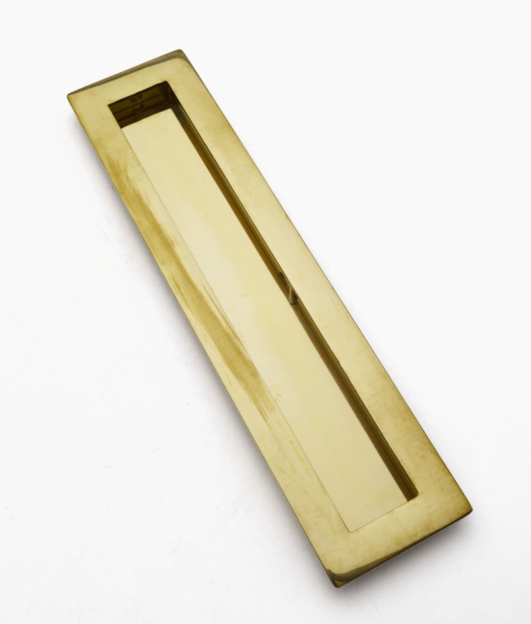 Unlacquered Polished Brass Bessemer Rectangular Flush Pull