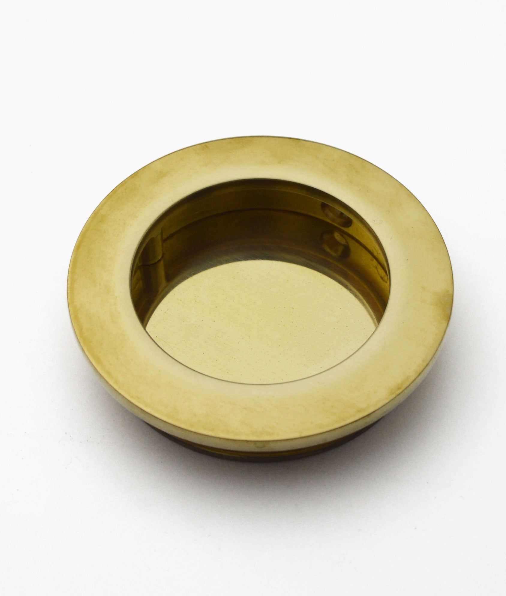 Unlacquered Polished Brass Starley Round Sliding Flush Pull