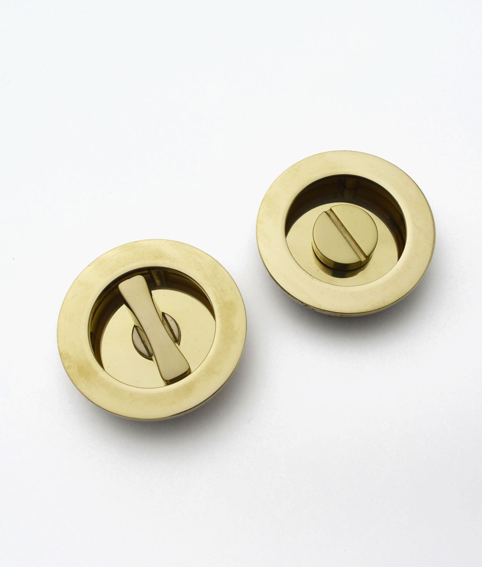 Unlacquered Polished Brass Starley Privacy Sliding Flush Pull
