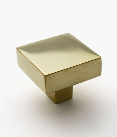 Unlacquered Polished Brass Dundee Square Cabinet Knob