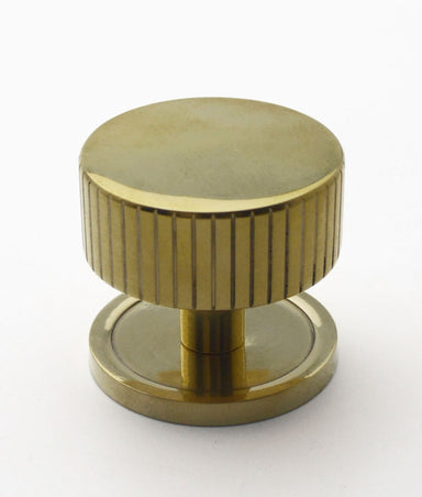 Unlacquered Polished Brass Dalcross Linear Cabinet Knob on Plate